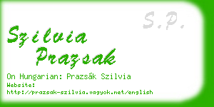szilvia prazsak business card