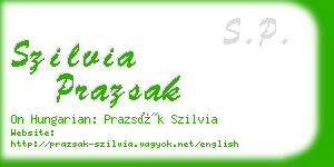 szilvia prazsak business card
